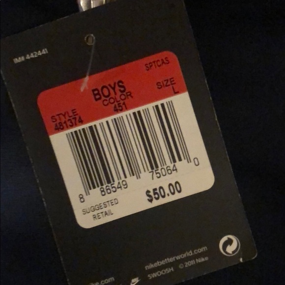 Boy's NAVY and RED NIKE ZIP UP JACKET SIZE L - Picture 4 of 4